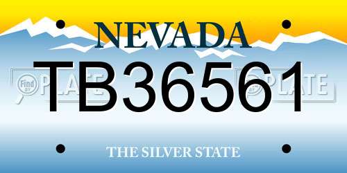 TB36561 Nevada License Plate
