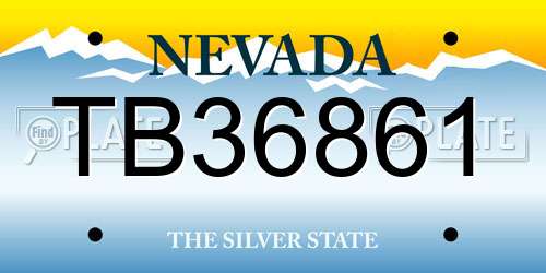 TB36861 Nevada License Plate