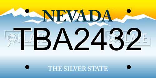 TBA2432 Nevada License Plate