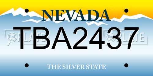 TBA2437 Nevada License Plate