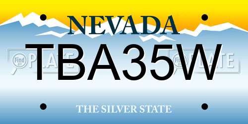 TBA35W Nevada License Plate