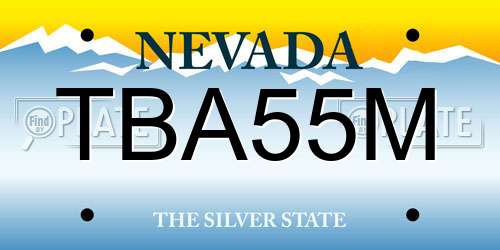 TBA55M Nevada License Plate
