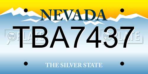 TBA7437 Nevada License Plate