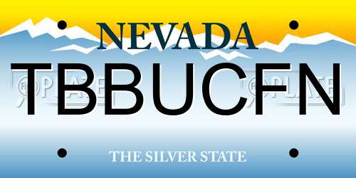 TBBUCFN Nevada License Plate
