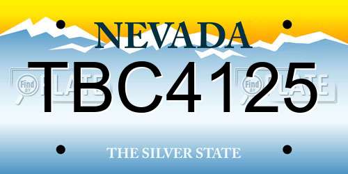 TBC4125 Nevada License Plate