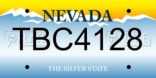 TBC4128 Nevada License Plate