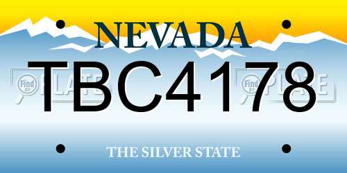 TBC4178 Nevada License Plate