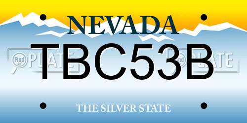 TBC53B Nevada License Plate
