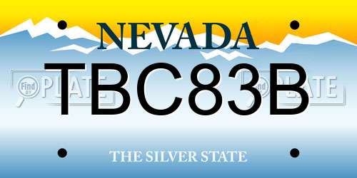 TBC83B Nevada License Plate