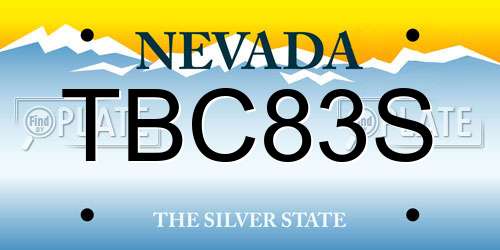 TBC83S Nevada License Plate