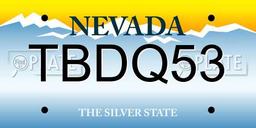 TBDQ53 Nevada License Plate
