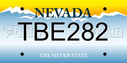 TBE282 Nevada License Plate