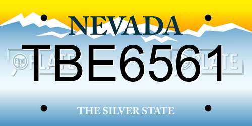 TBE6561 Nevada License Plate
