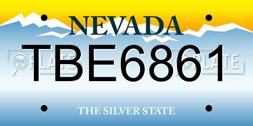 TBE6861 Nevada License Plate