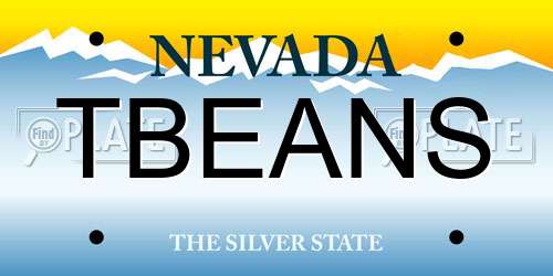 TBEANS Nevada License Plate