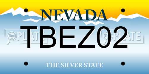 TBEZ02 Nevada License Plate