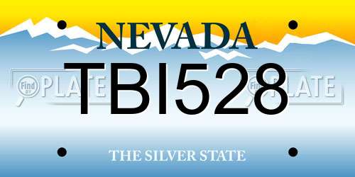 TBI528 Nevada License Plate