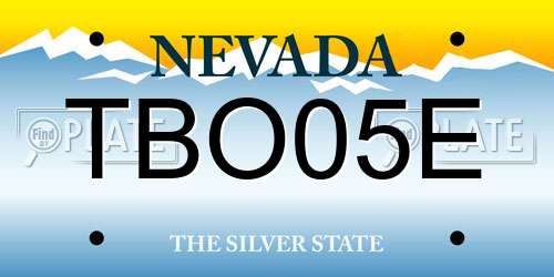 TBO05E Nevada License Plate