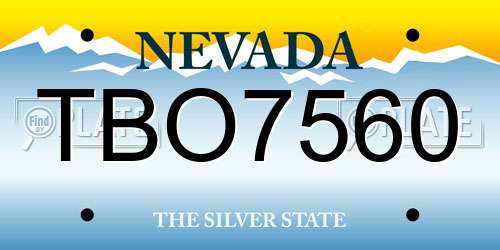 TBO7560 Nevada License Plate