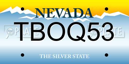 TBOQ53 Nevada License Plate