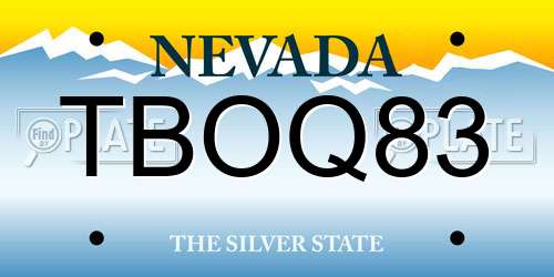 TBOQ83 Nevada License Plate