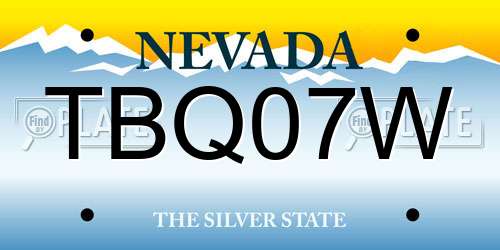 TBQ07W Nevada License Plate