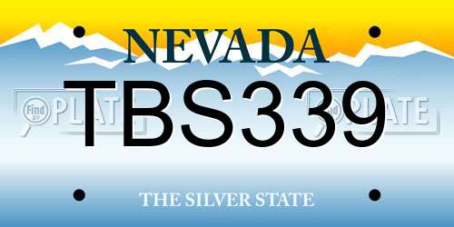 TBS339 Nevada License Plate