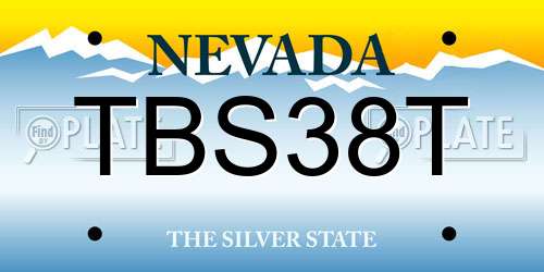 TBS38T Nevada License Plate