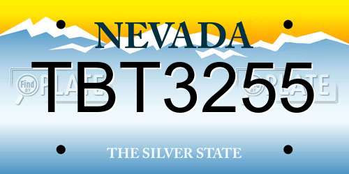 TBT3255 Nevada License Plate