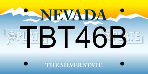 TBT46B Nevada License Plate