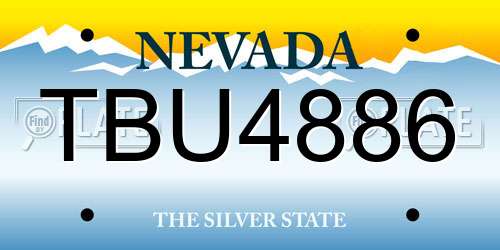 TBU4886 Nevada License Plate