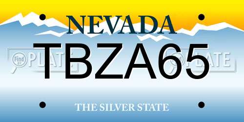 TBZA65 Nevada License Plate