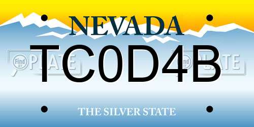 TC0D4B Nevada License Plate