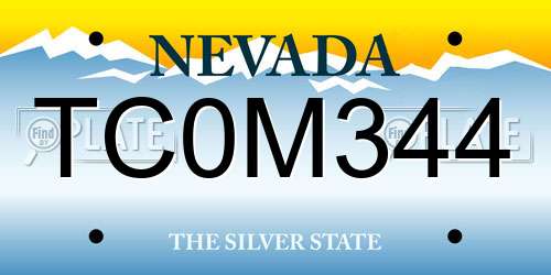 TC0M344 Nevada License Plate