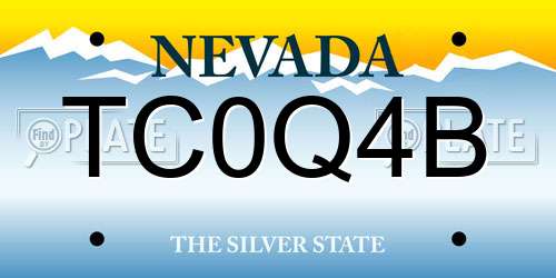 TC0Q4B Nevada License Plate