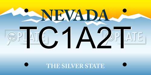 TC1A2T Nevada License Plate