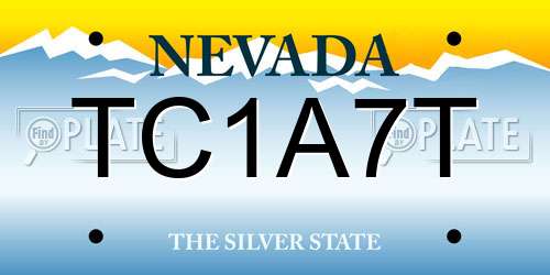 TC1A7T Nevada License Plate
