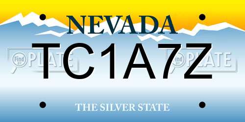 TC1A7Z Nevada License Plate