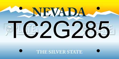 TC2G285 Nevada License Plate