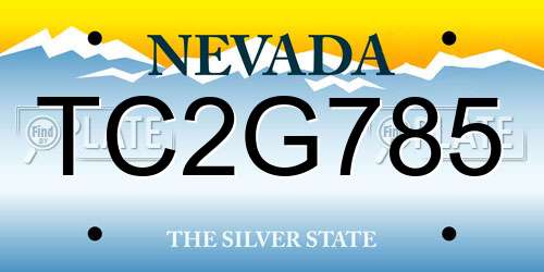 TC2G785 Nevada License Plate
