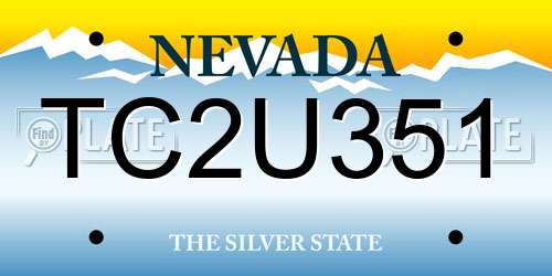 TC2U351 Nevada License Plate