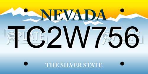 TC2W756 Nevada License Plate