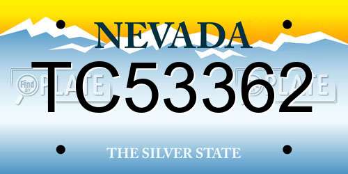 TC53362 Nevada License Plate