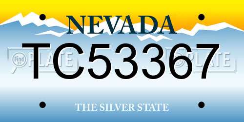 TC53367 Nevada License Plate