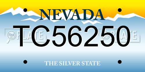 TC56250 Nevada License Plate