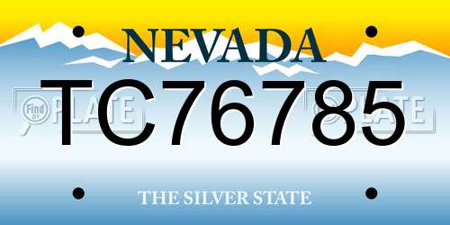 TC76785 Nevada License Plate