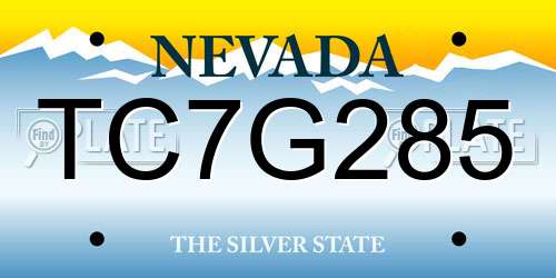 TC7G285 Nevada License Plate
