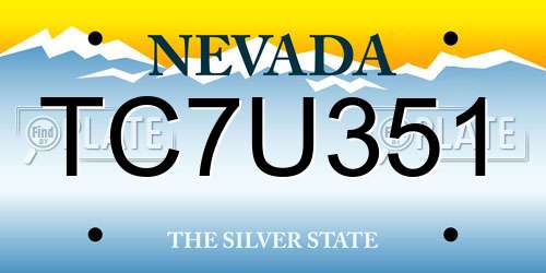 TC7U351 Nevada License Plate