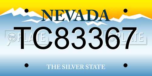 TC83367 Nevada License Plate
