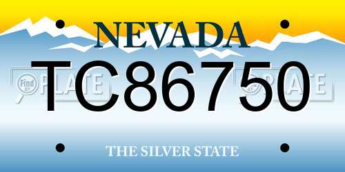TC86750 Nevada License Plate